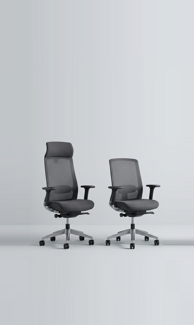 To ergonomiske kontorstoler — brukt og nytt, kvalitetssikret